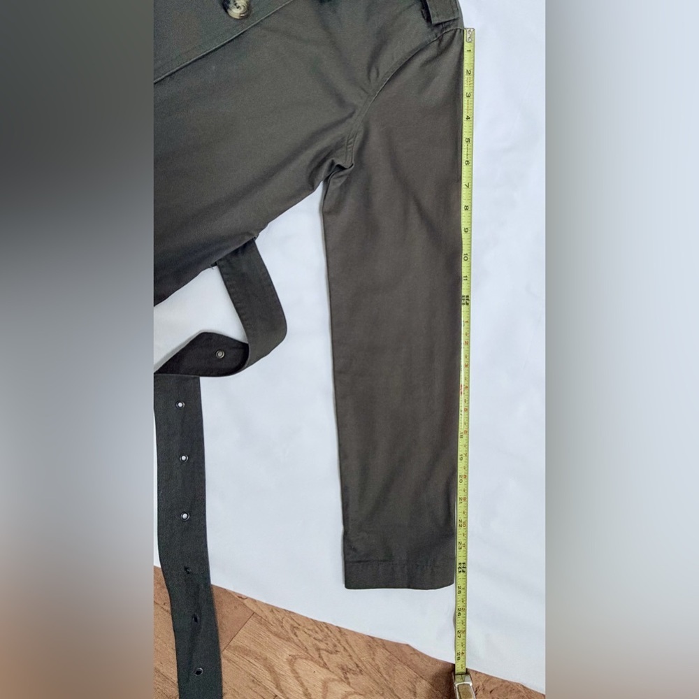 Trench Coat Belted Women’s Double-Breasted- Olive Small - Picture 12 of 15